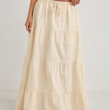 Textured Tiered Maxi Skirt