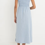 Classic Shirred Midi Dress