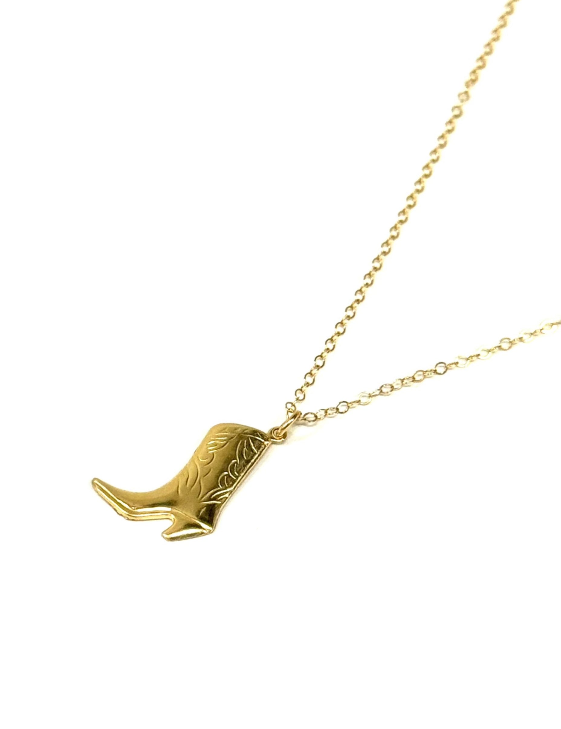 Jessie Cowboy Boot Necklace | Gold - MTT Collective