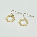 Kira Brushed Dainty Open Flower Earrings | Gold