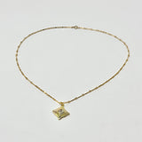 Audrey Captured Diamond Necklace | Bar Chain | Gold