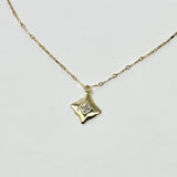 Audrey Captured Diamond Necklace | Bar Chain | Gold