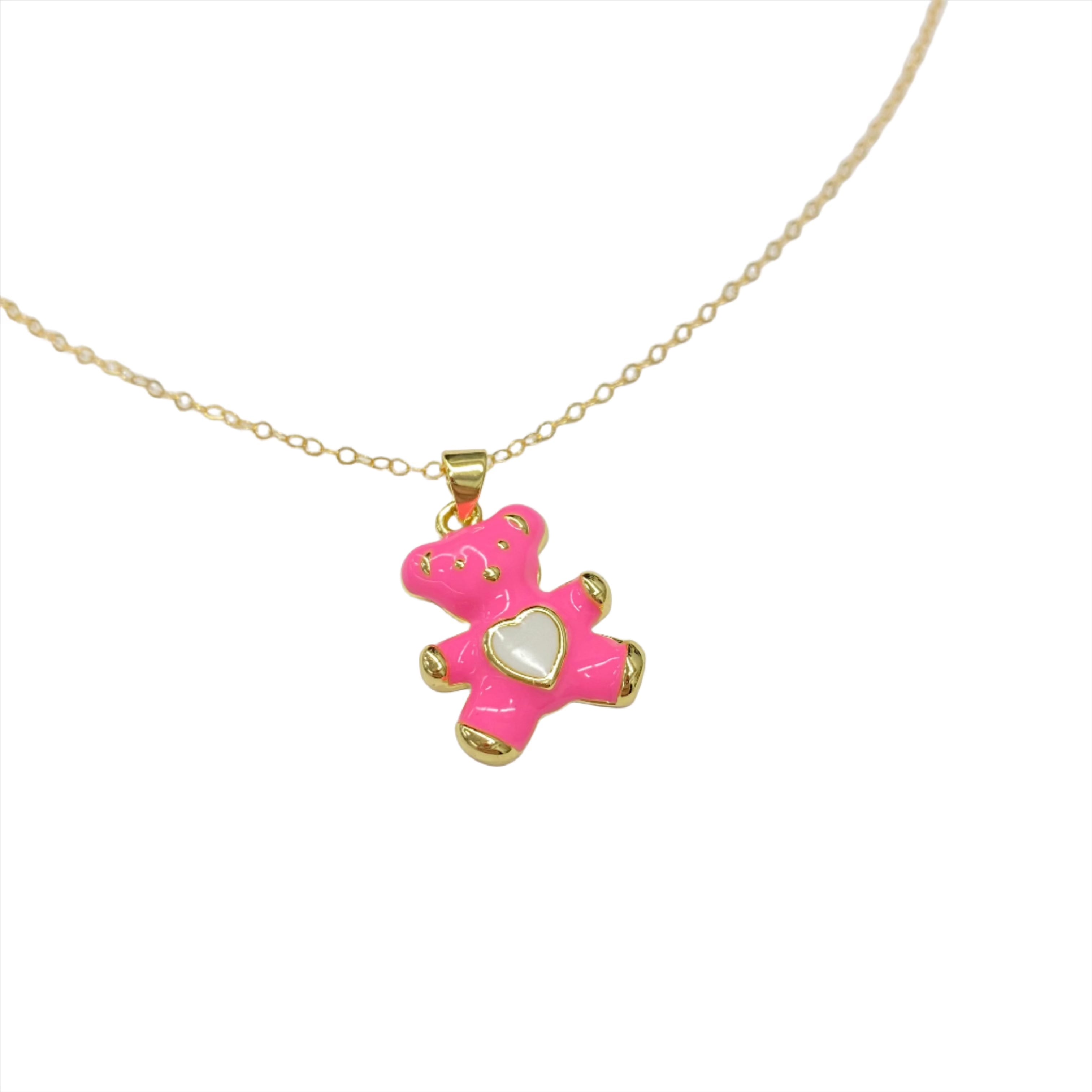 Molly Heart Teddy Bear Necklace | Gold - MTT Collective