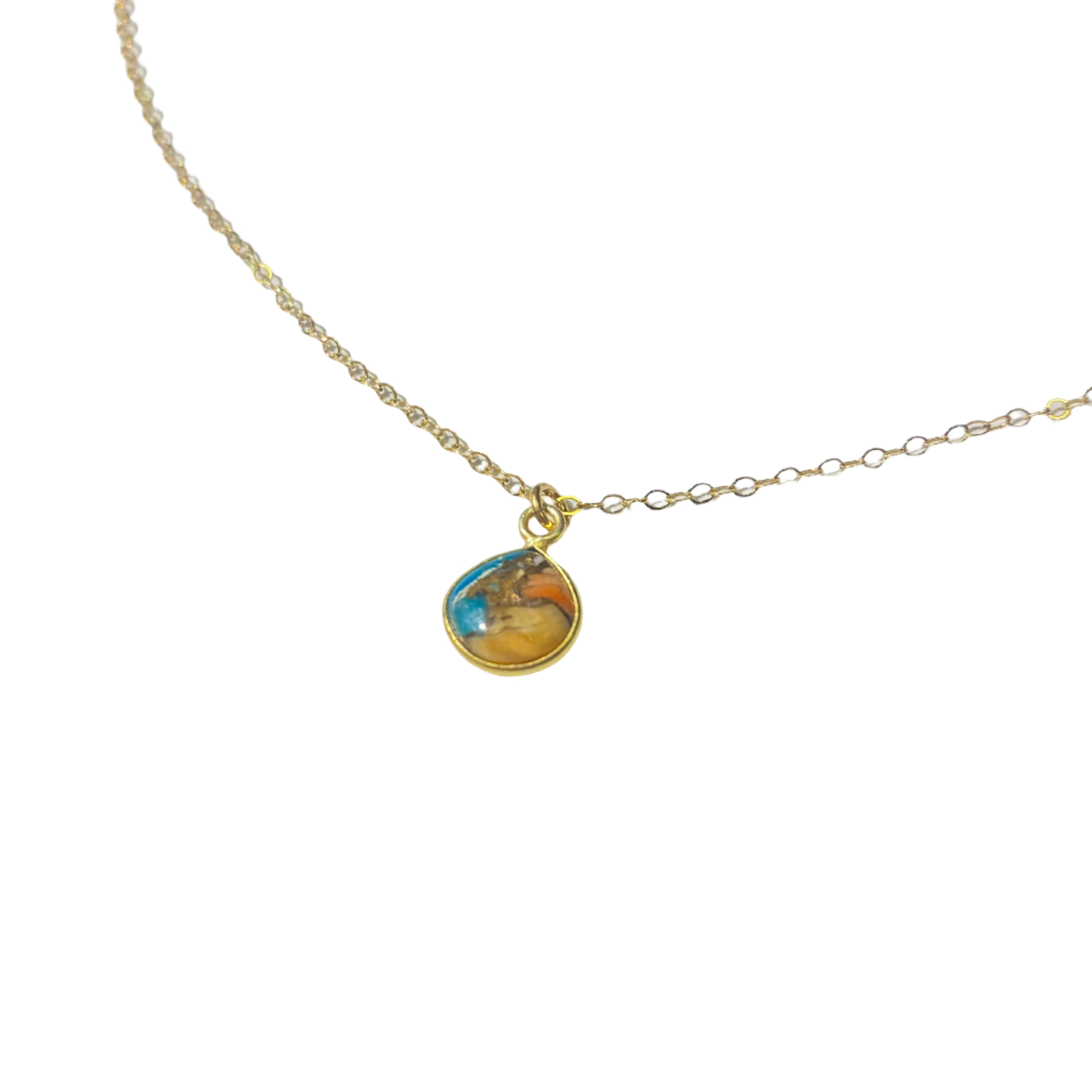 Katrina Copper Turquoise Gold Necklace - MTT Collective