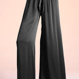 Back In Time Poly Silk Tie Waist Pants