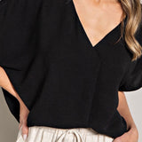 Plus Size Deep V-Neck Blouse - MTT Collective