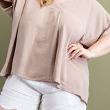 Plus Size Deep V-Neck Blouse - MTT Collective