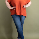 Plus Size Deep V-Neck Blouse - MTT Collective