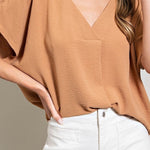 Plus Size Deep V-Neck Blouse - MTT Collective