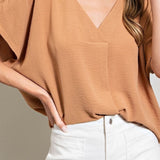 Plus Size Deep V-Neck Blouse - MTT Collective