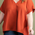 Plus Size Deep V-Neck Blouse - MTT Collective