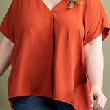 Plus Size Deep V-Neck Blouse - MTT Collective