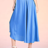 Back In Time Poly Silk Midi Swing Skirt