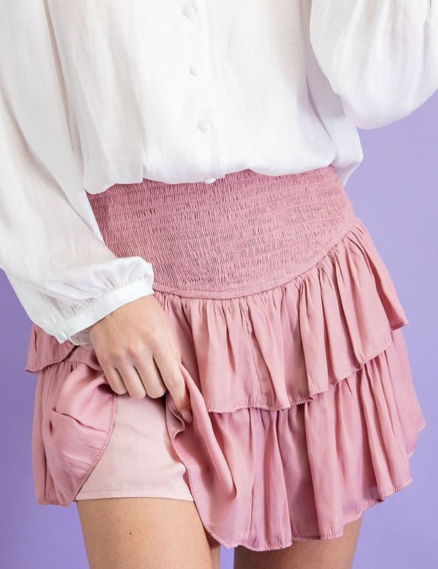 Smocked Ruffle Mini Skort - MTT Collective