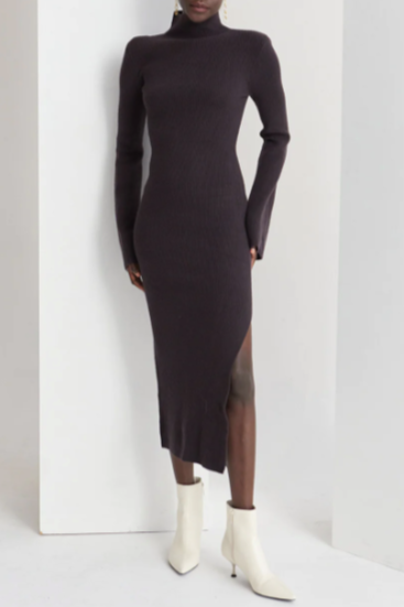 HAYDEN RIB KNIT PADDED SHOULDERS DRESS | STYLE OPTIONS - MTT Collective