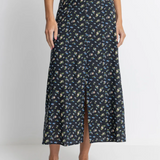 Fleur Floral Button Front Maxi Skirt