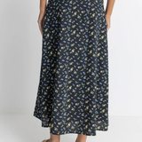 Fleur Floral Button Front Maxi Skirt