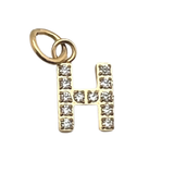 Gold Pavé Set CZ Initial Letter Charms