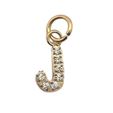 Gold Pavé Set CZ Initial Letter Charms