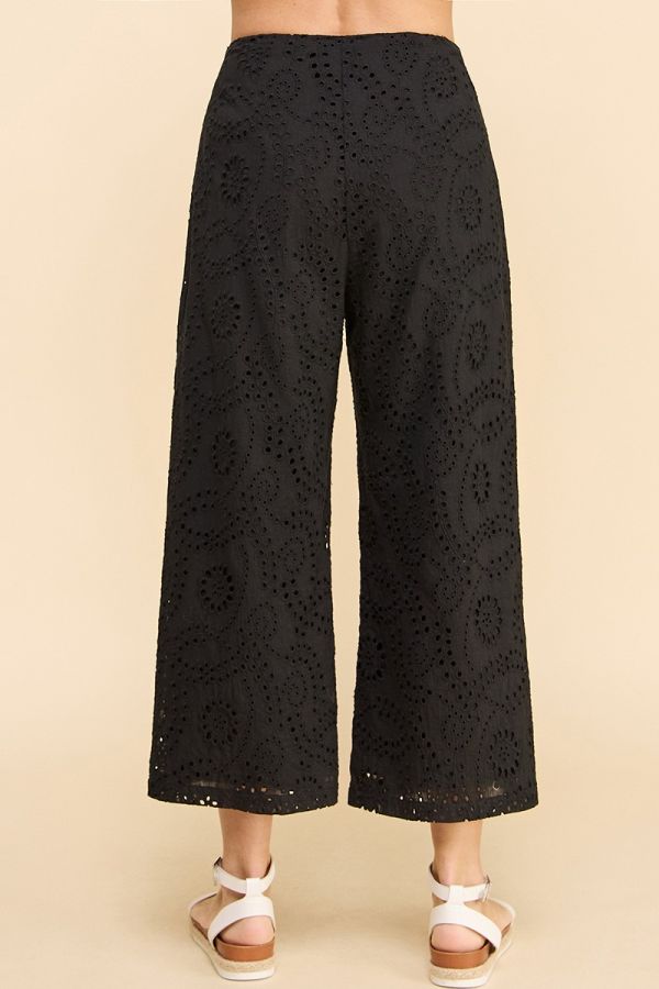 FLOWY EYELET CULOTTES WITH SIDE ZIPPER - MTT Collective