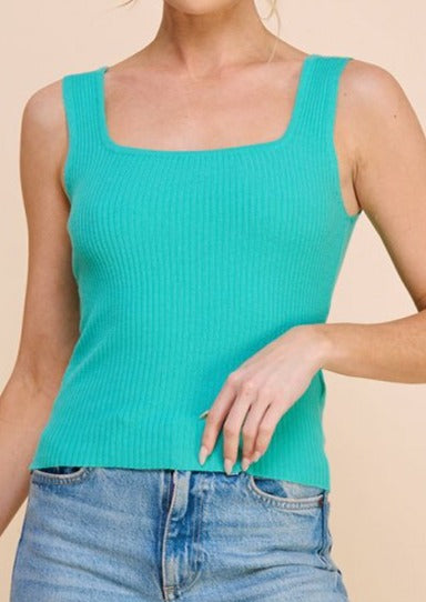 Fine Gauge Square Neck Tank Top - MTT Collective