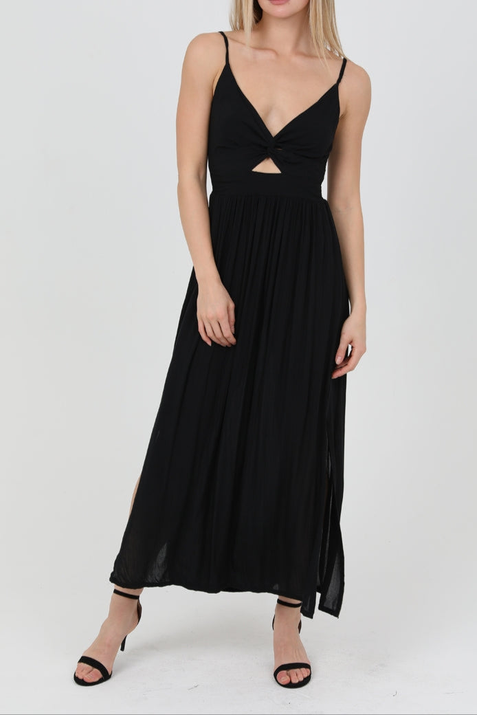 Twist Front Cut-Out Maxi Dress - MTT Collective