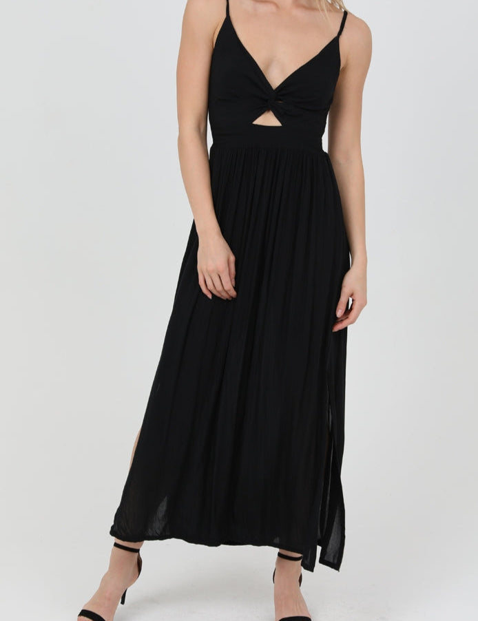 Twist Front Cut-Out Maxi Dress - MTT Collective