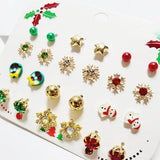 Christmas 12 Pair Multi Stud Earrings Set