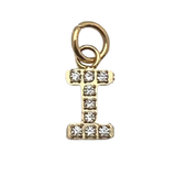 Gold Pavé Set CZ Initial Letter Charms