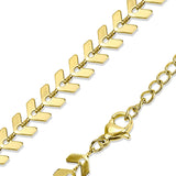 Savannah Gold Stainless Steel PVD Chevron Chain Necklace