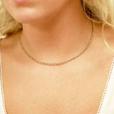 Avery Gold Stainless Steel Figaro Chain Necklace