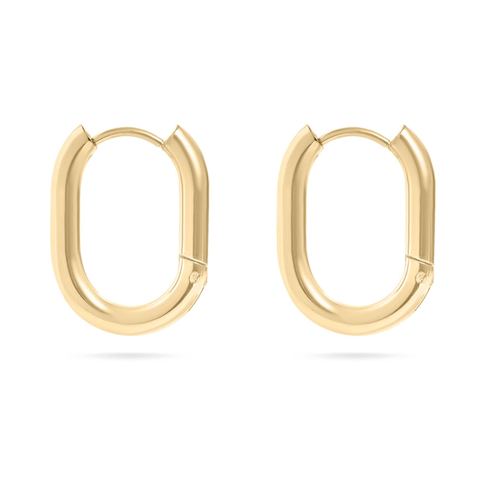 Erin Gold Stainless Steel PVD Oval Huggie Earrings - MTT Collective