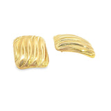 Zaria Rectangle Wavy Textured Stud Earrings | Gold