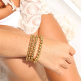 Bianca Gold Stainless Steel Beaded Stretch Bracelet - MTT Collective