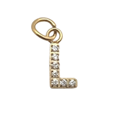 Gold Pavé Set CZ Initial Letter Charms