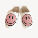 Sherpa Fuzzy Happy Face Slippers