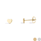 Adrian 18K Gold or Stainless PVD Heart Stud Earrings