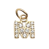 Gold Pavé Set CZ Initial Letter Charms