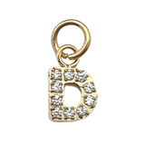 Gold Pavé Set CZ Initial Letter Charms