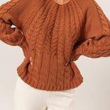 Mavis Cable Knit Pattern Sweater