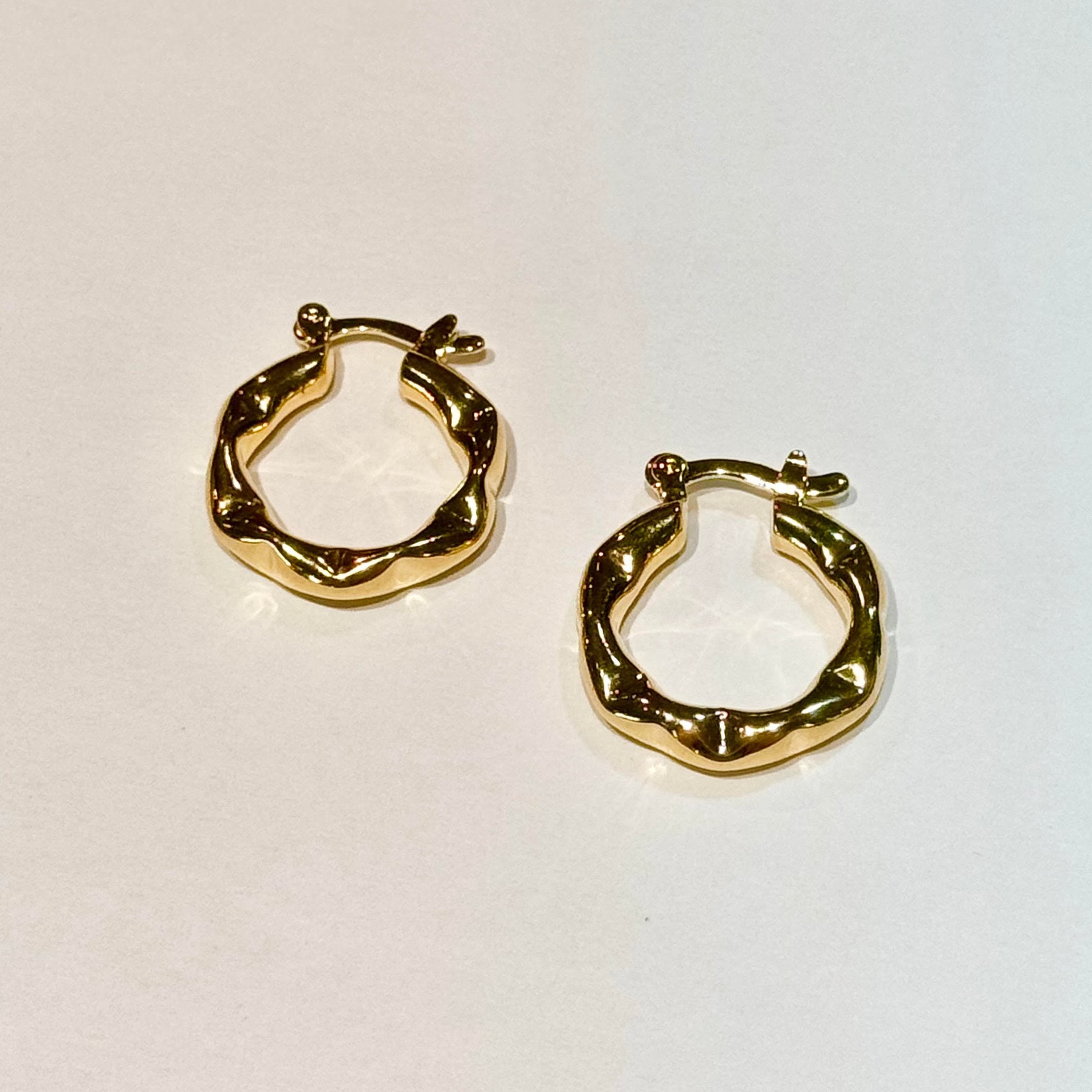 Hadleigh Thick Dented Hoop Lever Back Earrings - MTT Collective