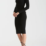 Heartbound Mock Neck Knit Midi Dress