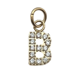 Gold Pavé Set CZ Initial Letter Charms