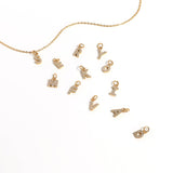 Gold Pavé Set CZ Initial Letter Charms