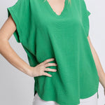 Plus Size Lightweight V-Neck Blouse - MTT Collective