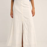 Nia Pearl Button Front Maxi Skirt