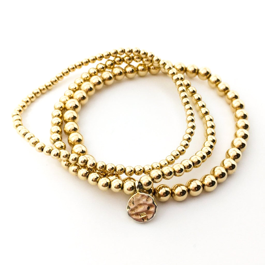 14k Gold Filled Bracelet with large Love Charm (5mm)