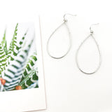 Ava Hammered Drop Earrings | Silver